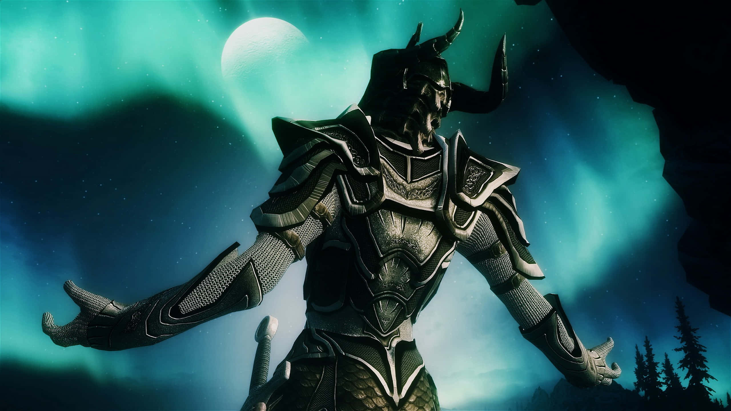 Aztec Warrior, horned armored warrior, mystical forest, 2K Desktop Wallpaper