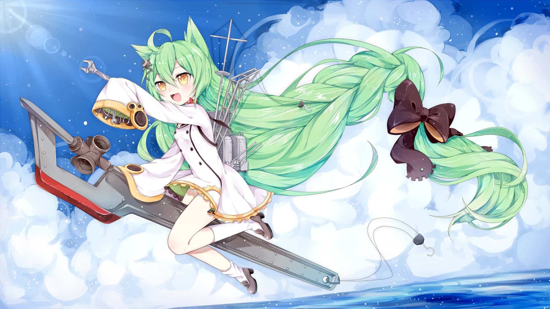 Akashi, Azur Lane, green-haired, Full HD Desktop Wallpaper