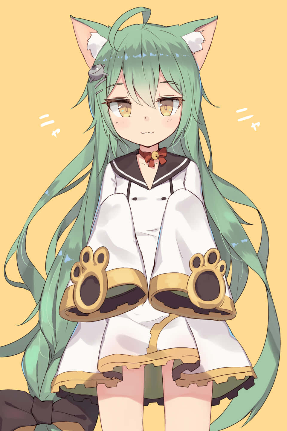 Azur Lane Akashi, green hair, cat ears, HD Phone Wallpaper
