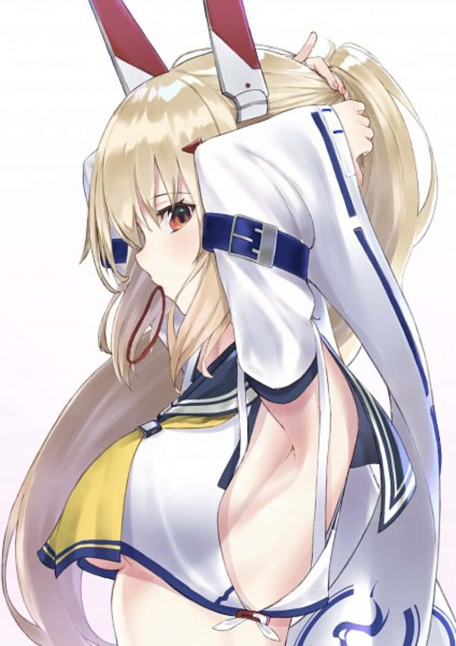 Ayanami, Azur Lane, blonde anime girl, SD Phone Wallpaper