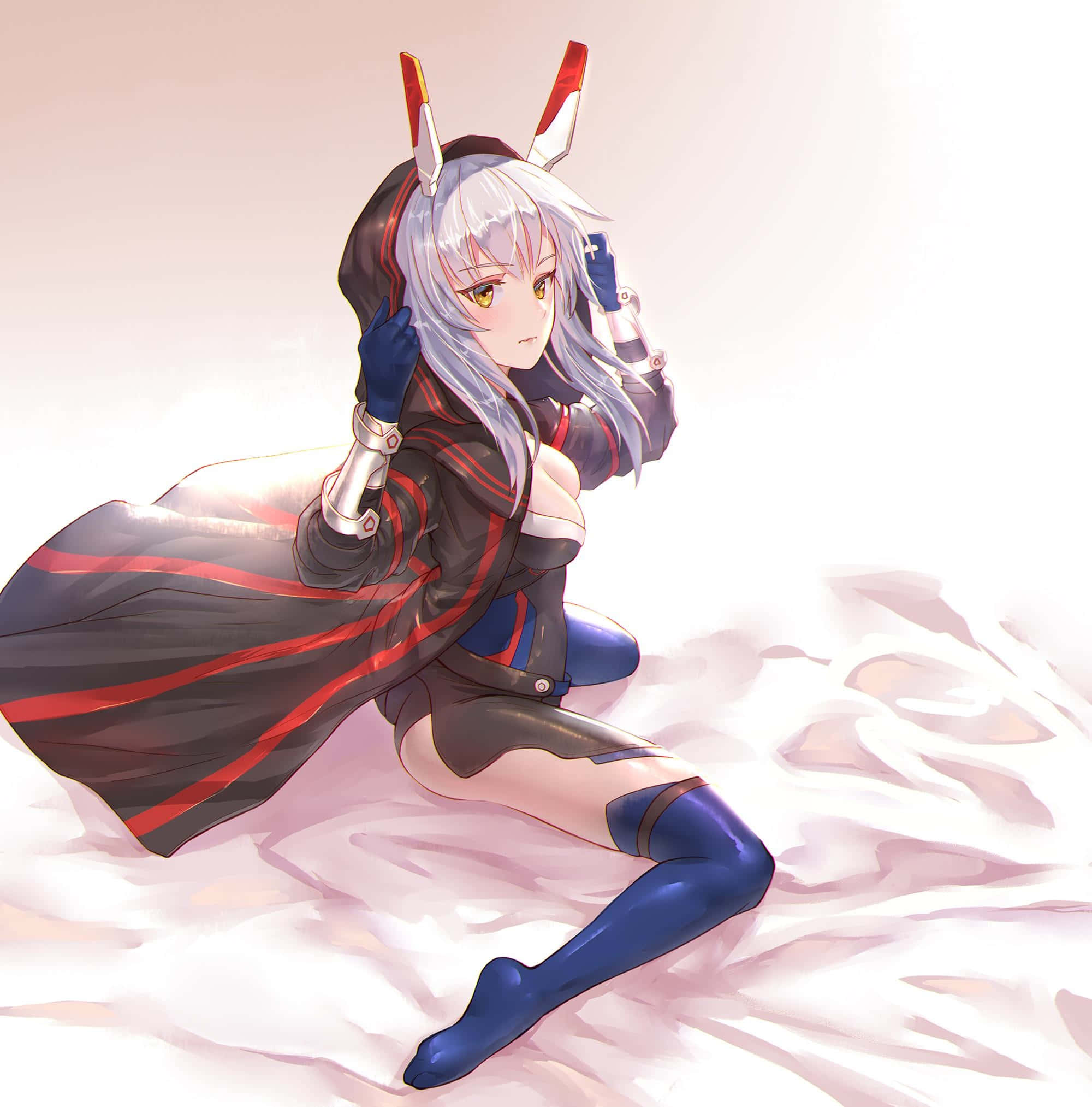 Azur Lane Ayanami, silver-haired, red and white horns, Full HD Phone Wallpaper