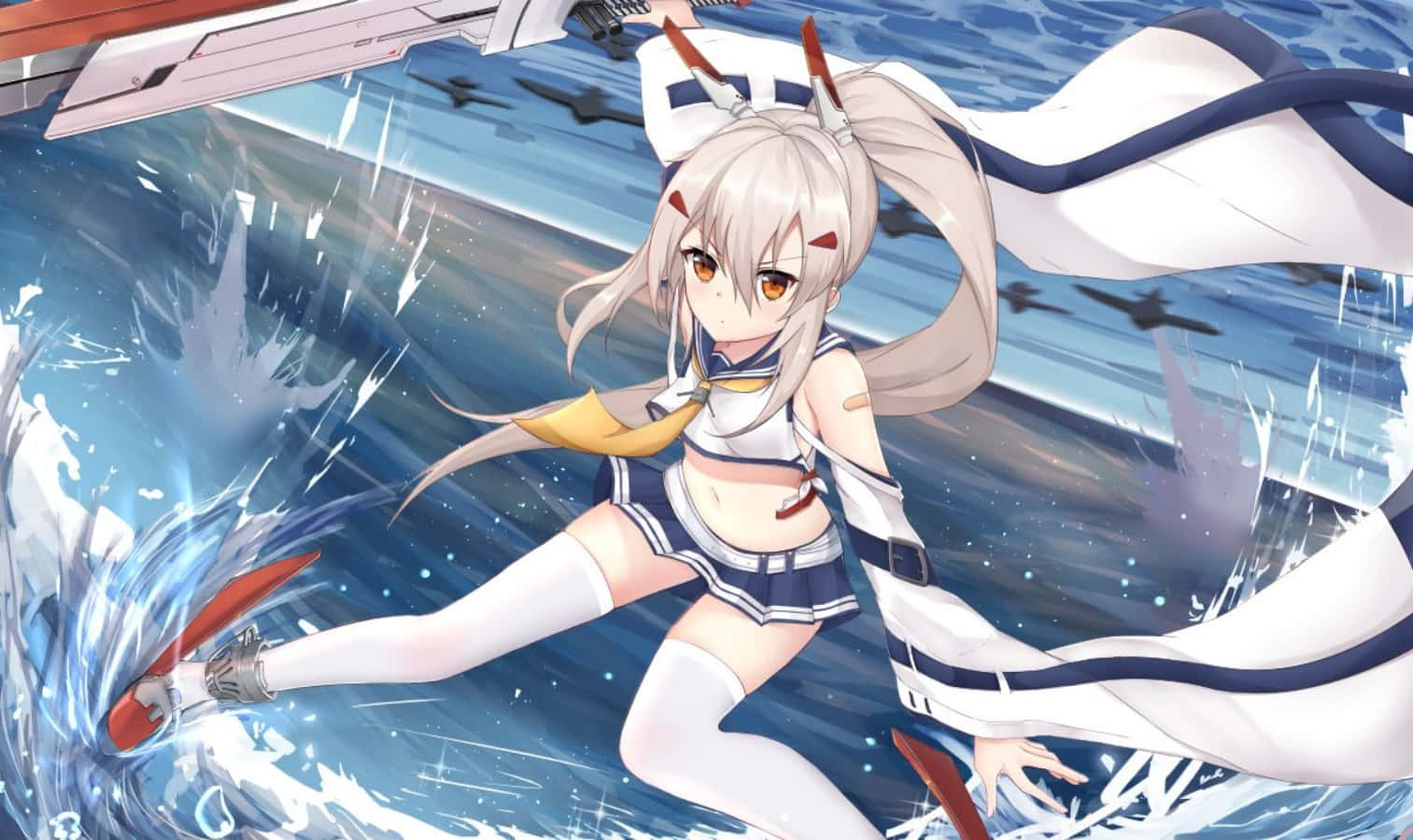 Azur Lane Ayanami, twin tails, red eyes, HD Desktop Wallpaper