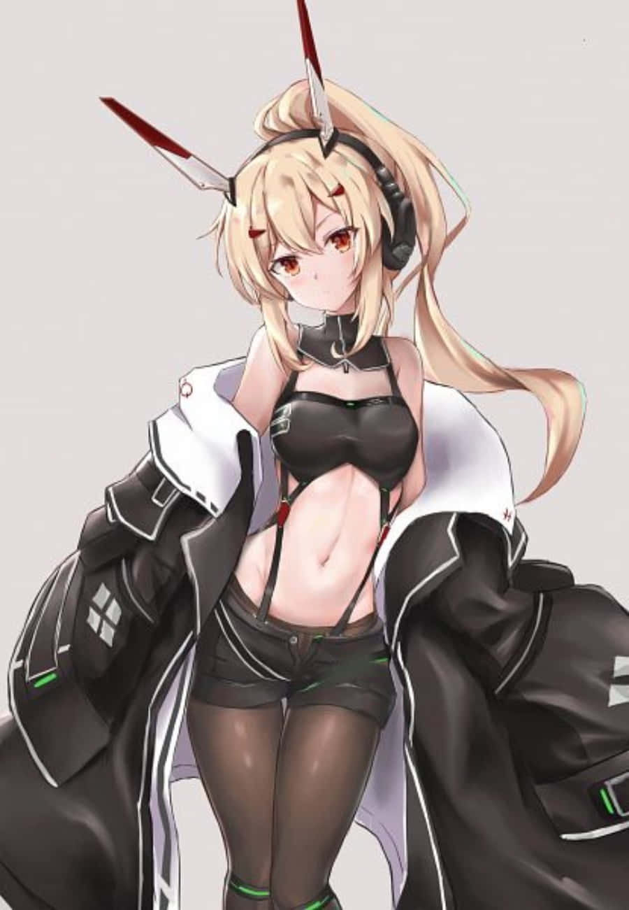 Azur Lane Ayanami, blonde hair, red horns, HD Phone Wallpaper