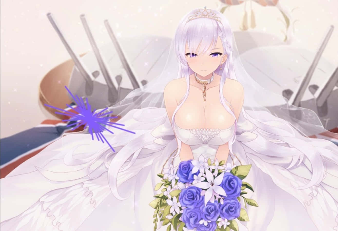 Azur Lane, Belfast, silver hair, HD Desktop Wallpaper
