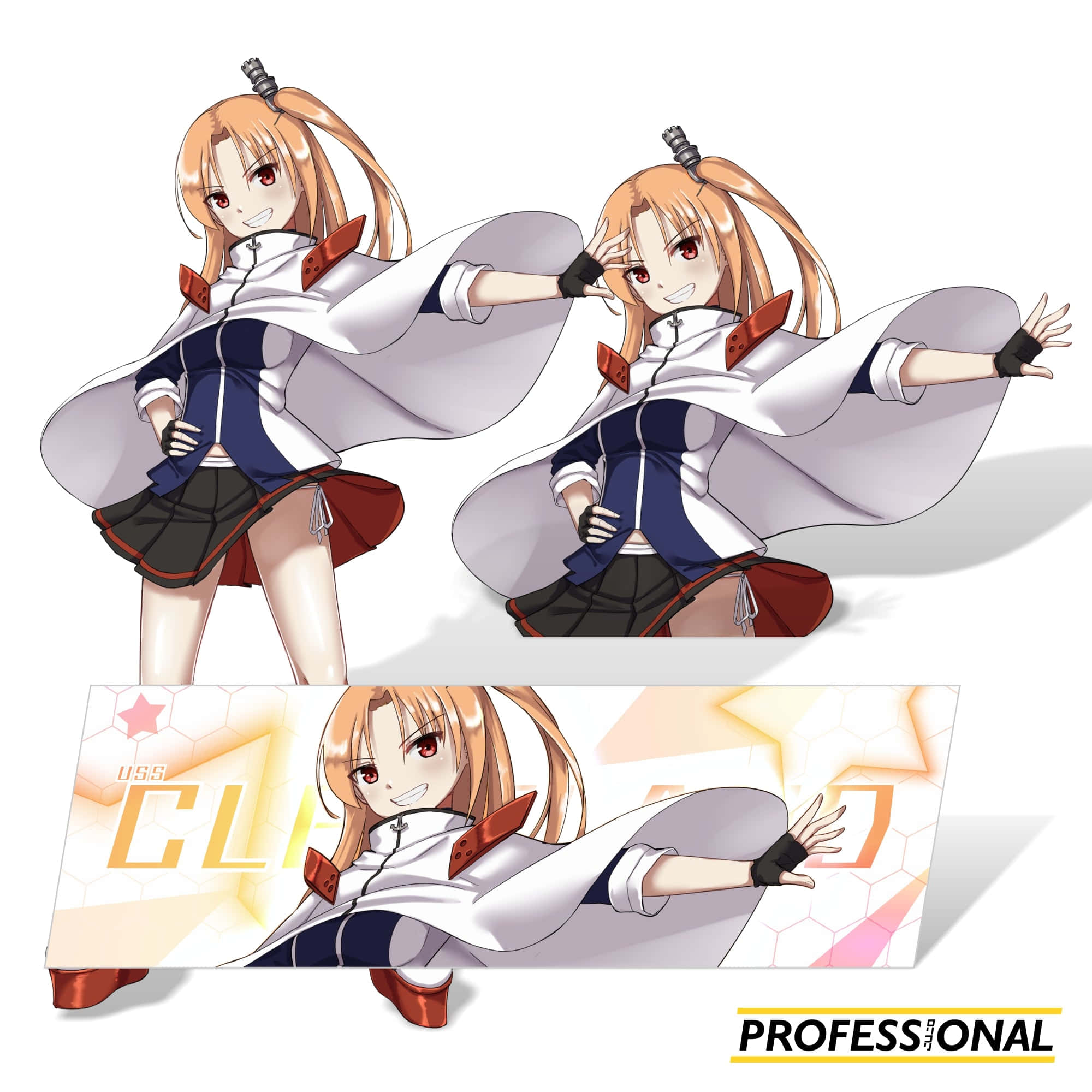 Azur Lane, Cleveland, white capes, Full HD Desktop Wallpaper