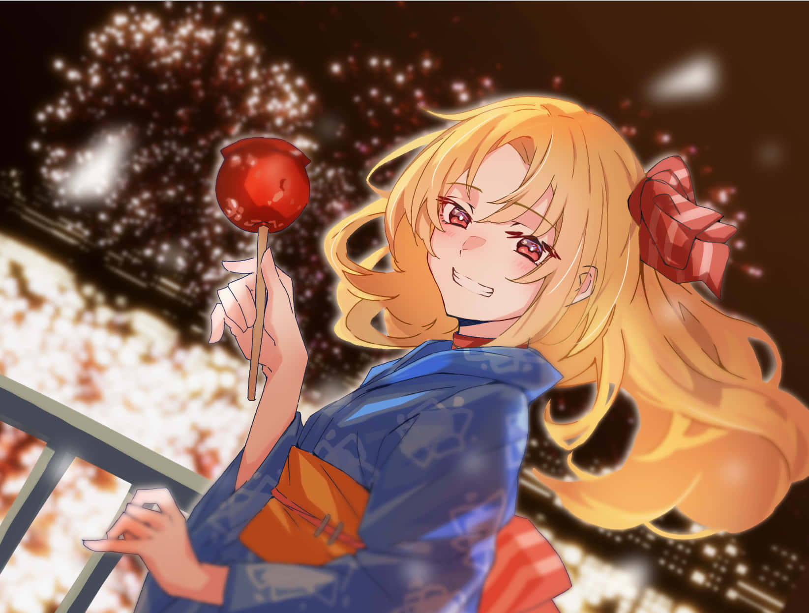 Azur Lane, Cleveland, fireworks celebration, HD Desktop Wallpaper