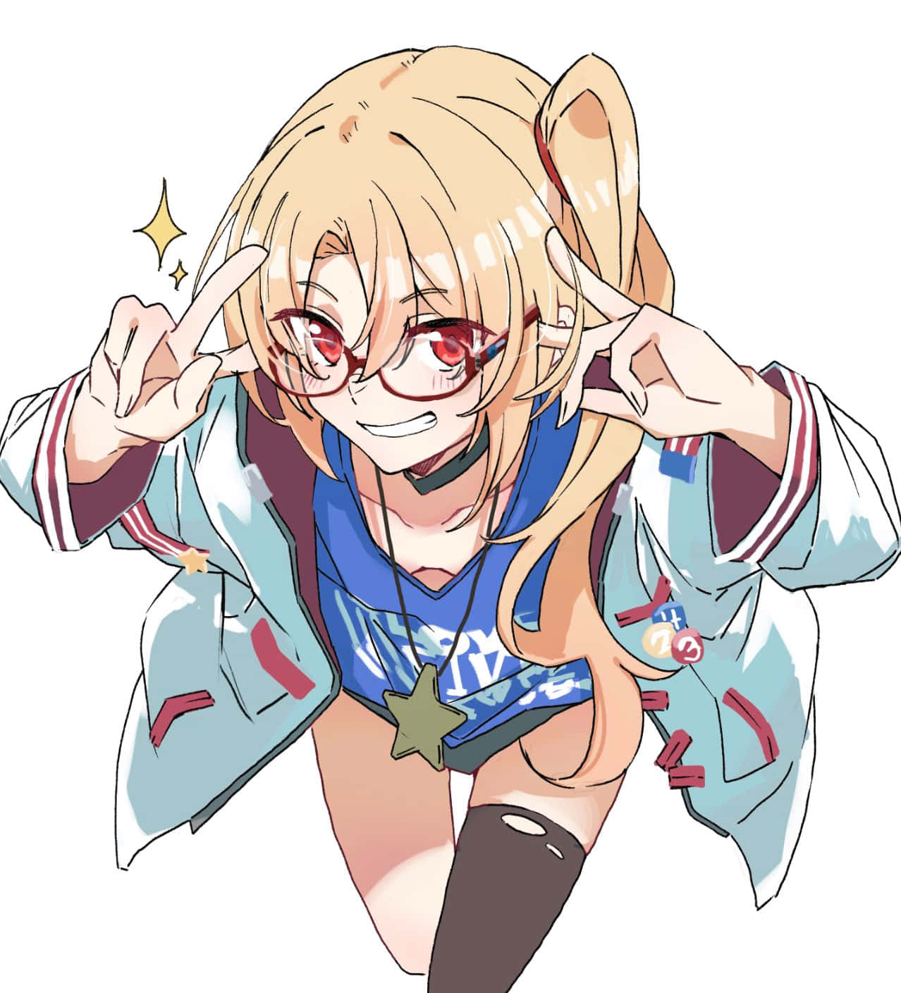 Azur Lane Cleveland, peace sign, blonde hair, HD Phone Wallpaper