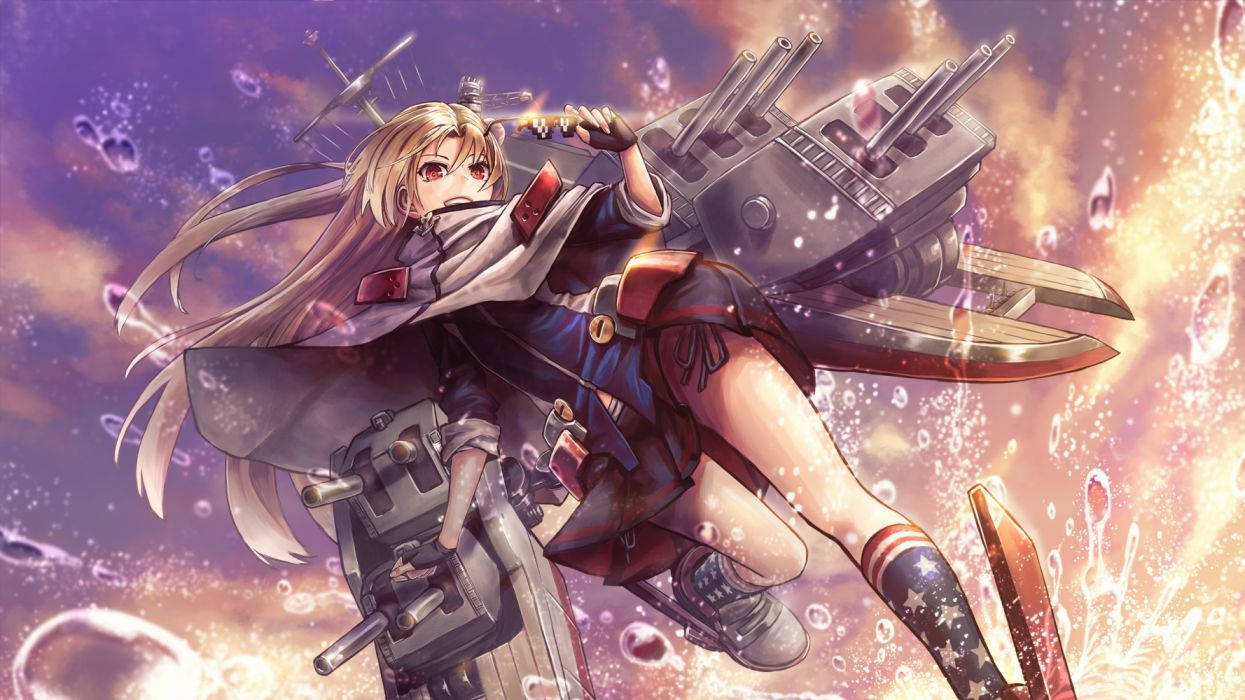 Azur Lane, Cleveland, blonde anime girl, SD Desktop Wallpaper