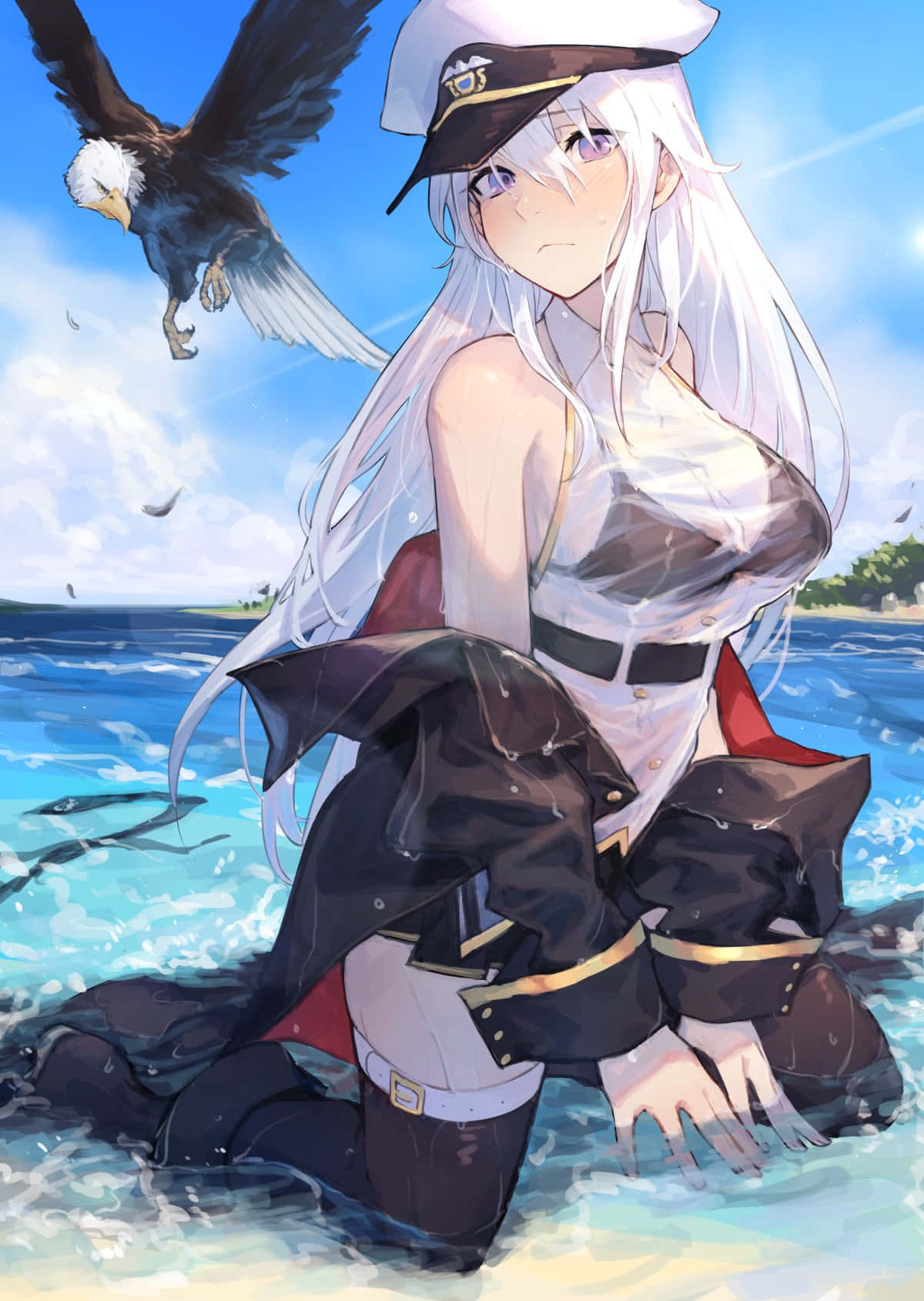 Azur Lane Enterprise, anime girl, sailor outfit, HD Phone Wallpaper