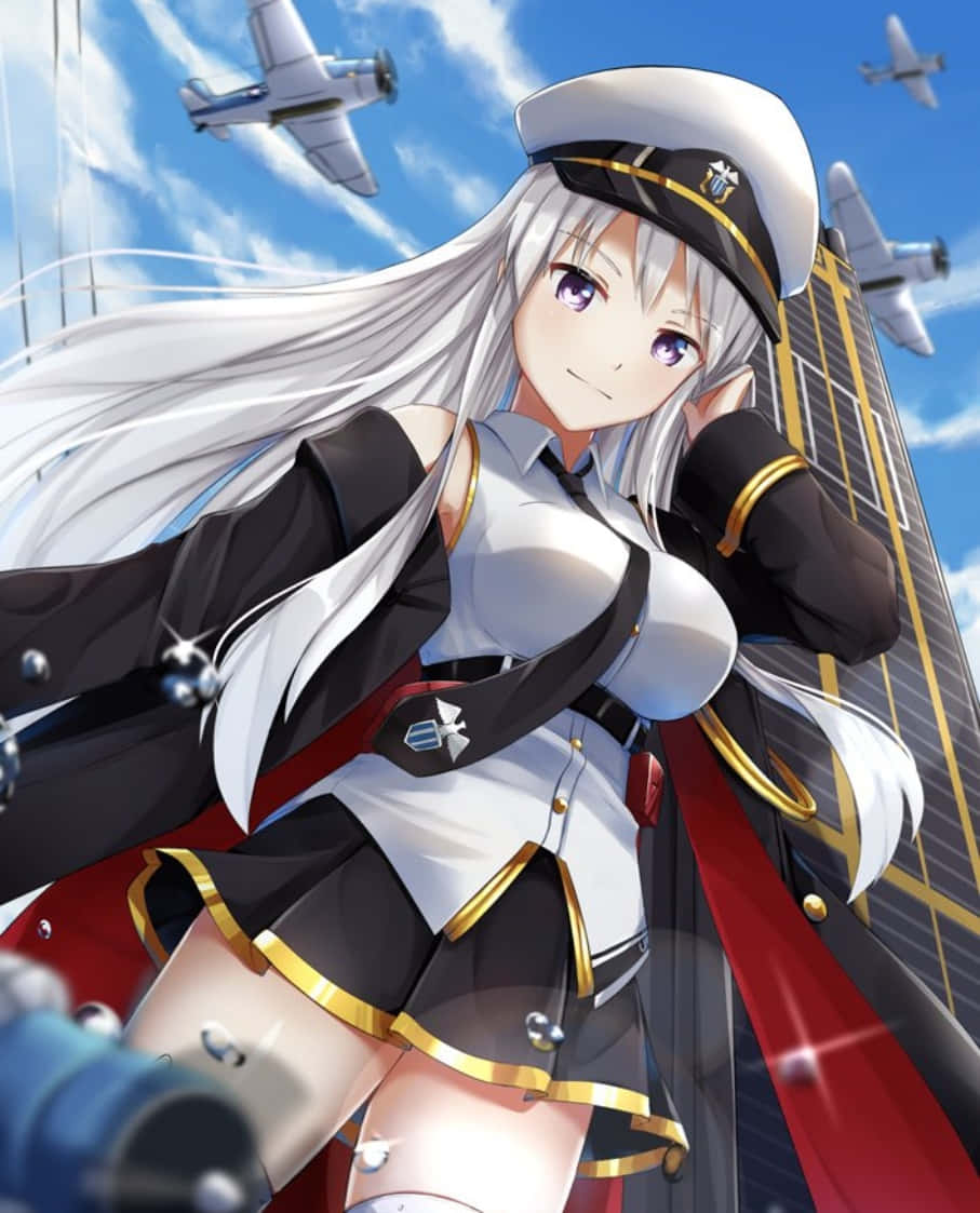 Azur Lane, Enterprise, anime girl, SD Phone Wallpaper