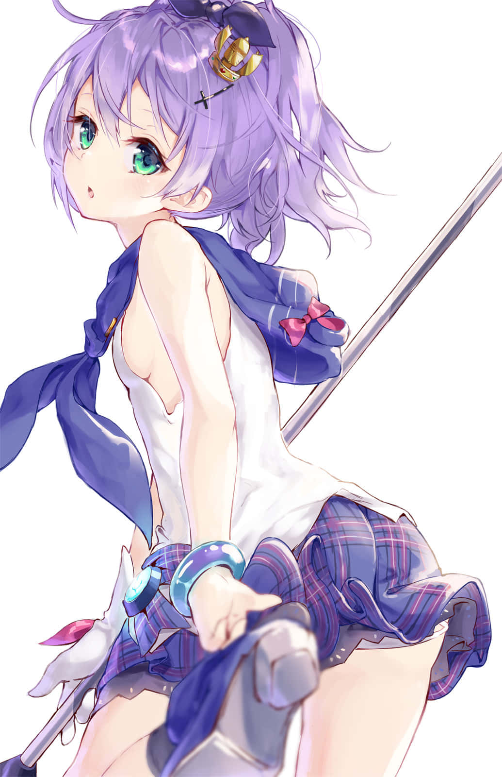 Azur Lane Javelin, purple-haired, green eyes, HD Phone Wallpaper