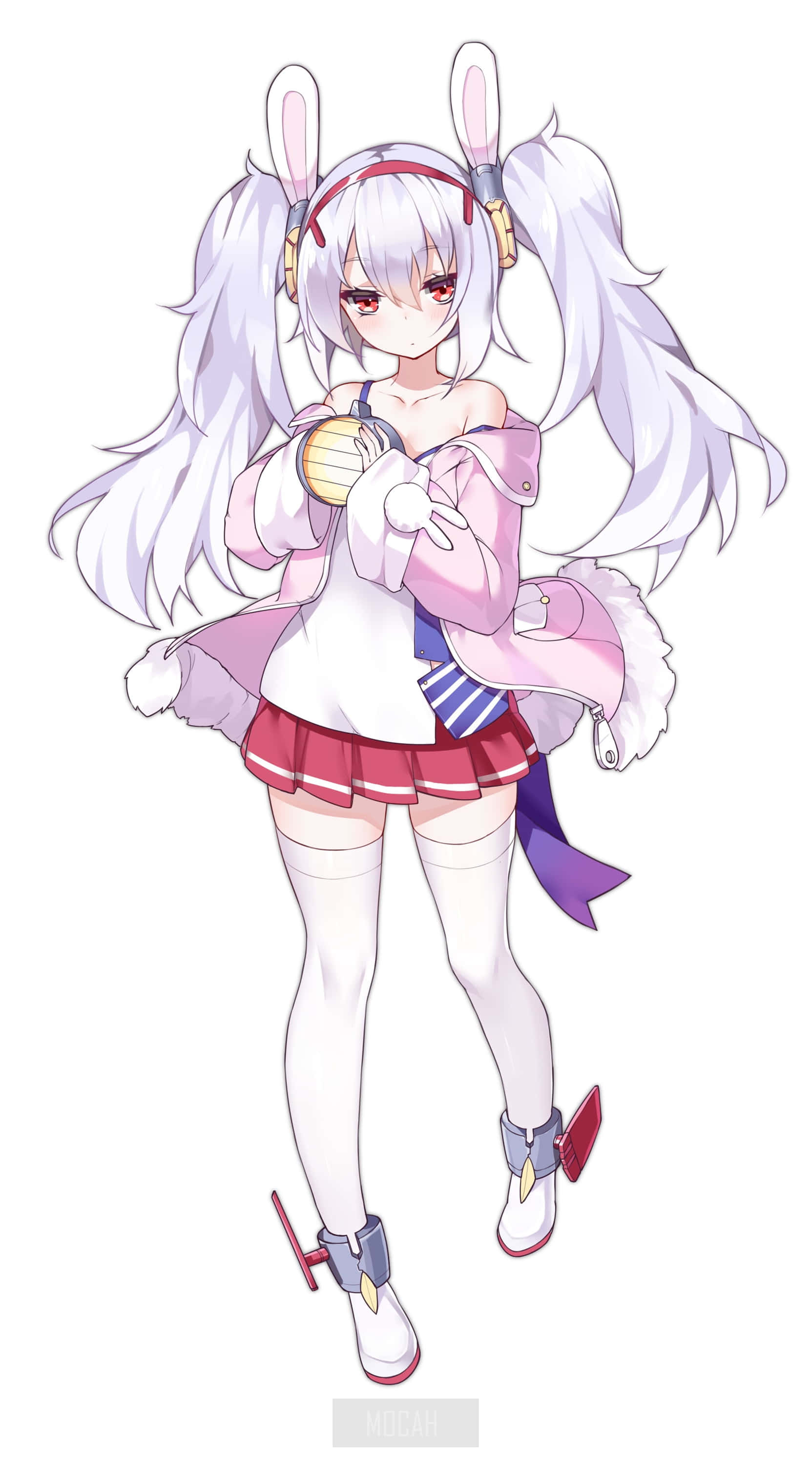 Azur Lane Laffey, white hair, bunny ears, 2K Phone Wallpaper
