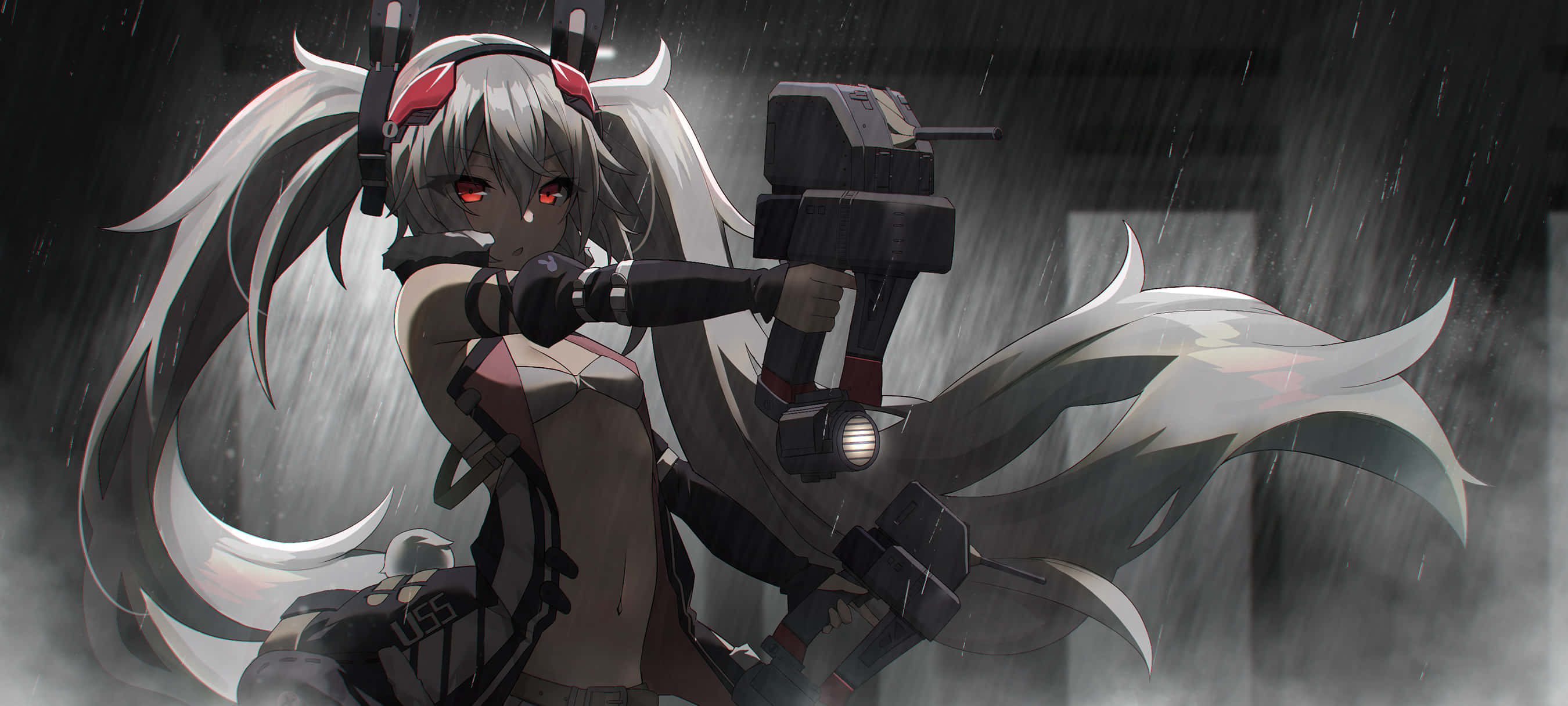 Azur Lane Laffey, silver-haired, red eyes, 2K Desktop Wallpaper