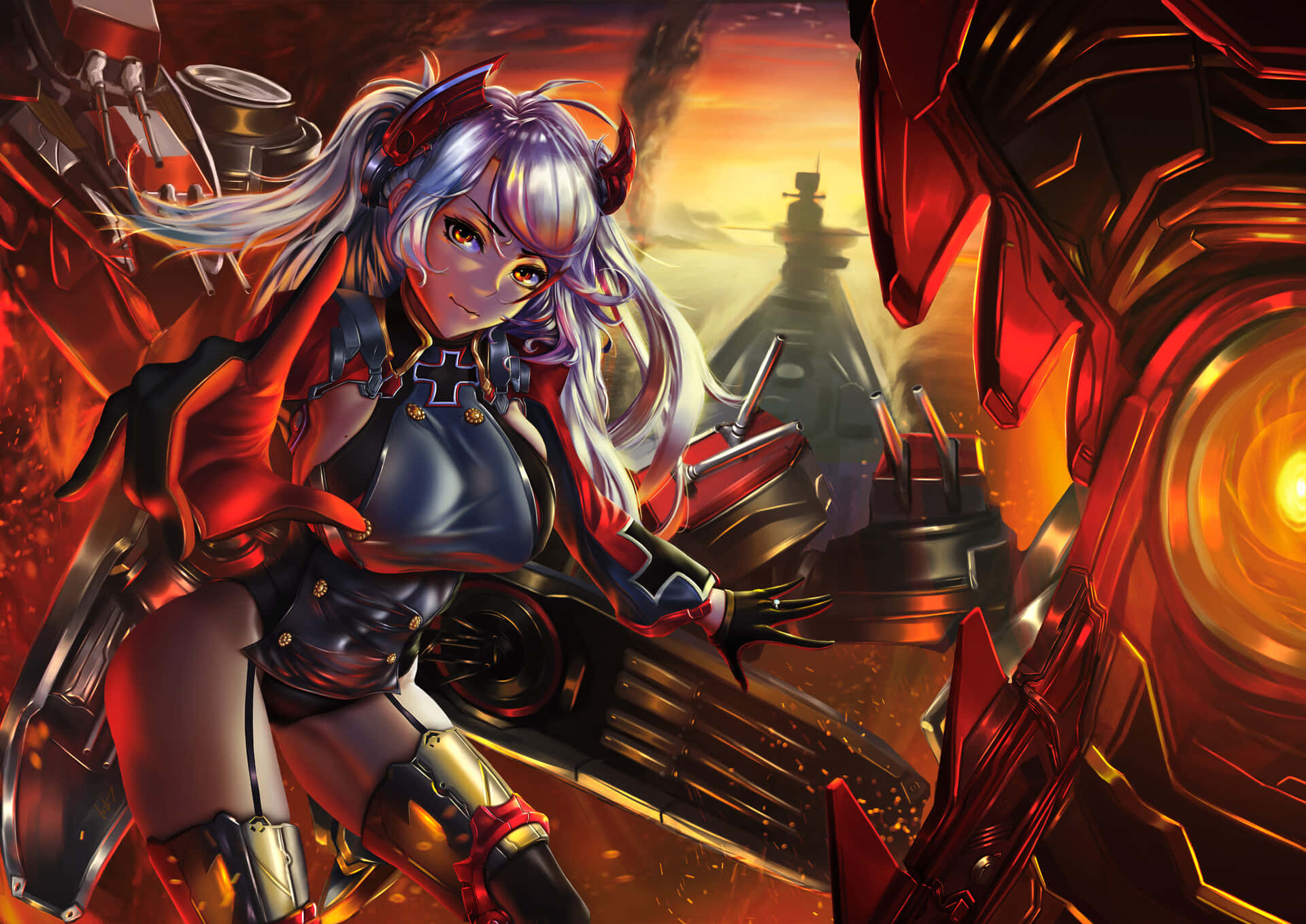 Azur Lane, Prinz Eugen, battle mode, Full HD Desktop Wallpaper