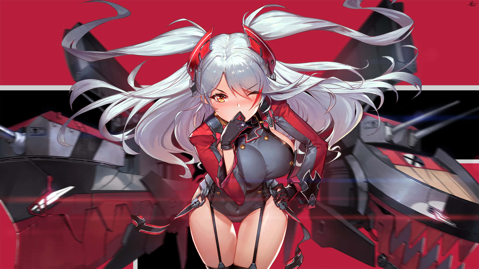 Prinz Eugen, Azur Lane, silver-haired anime girl, Full HD Desktop Wallpaper