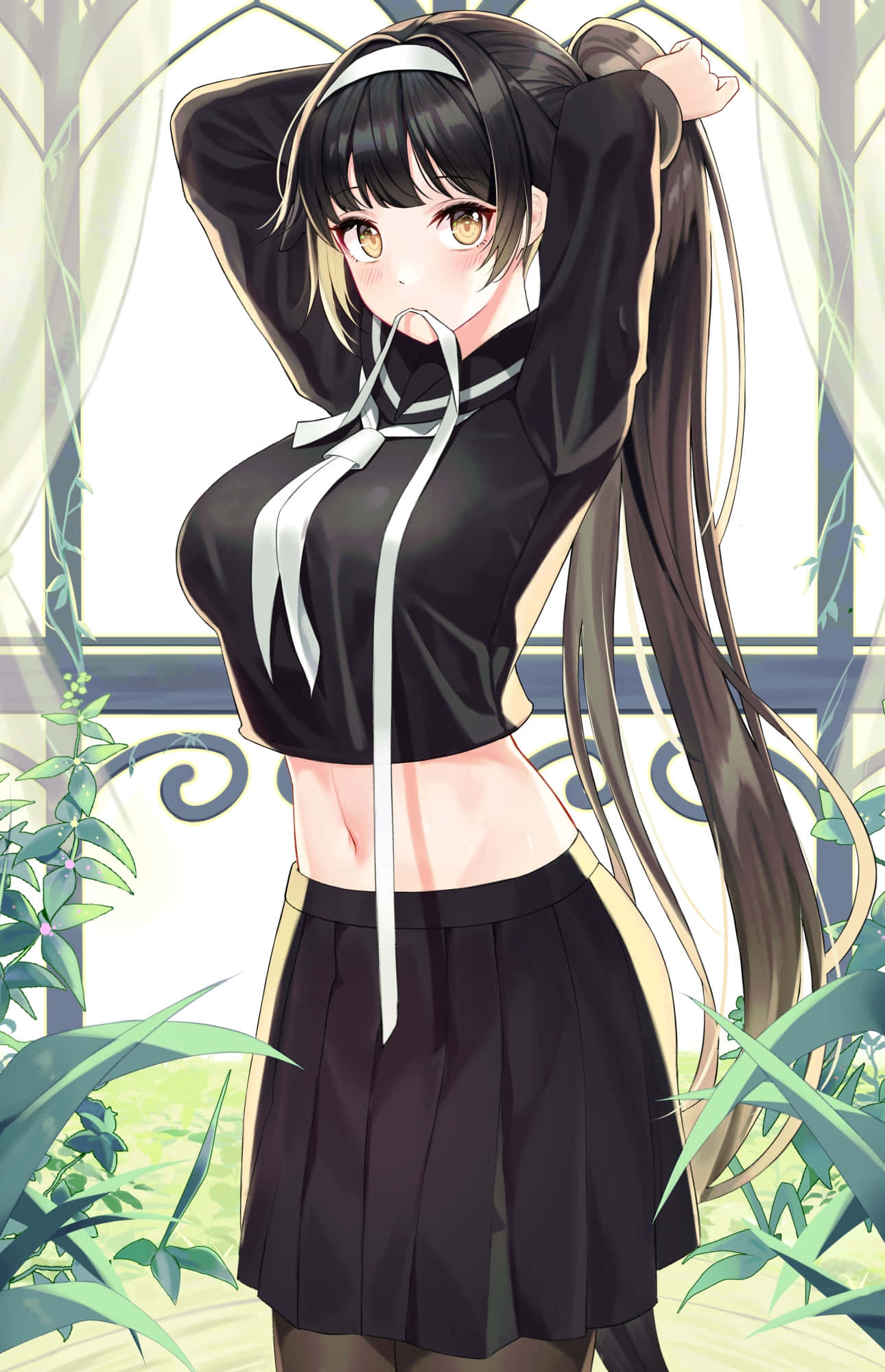 Azur Lane Takao, anime girl, long black hair, Full HD Phone Wallpaper