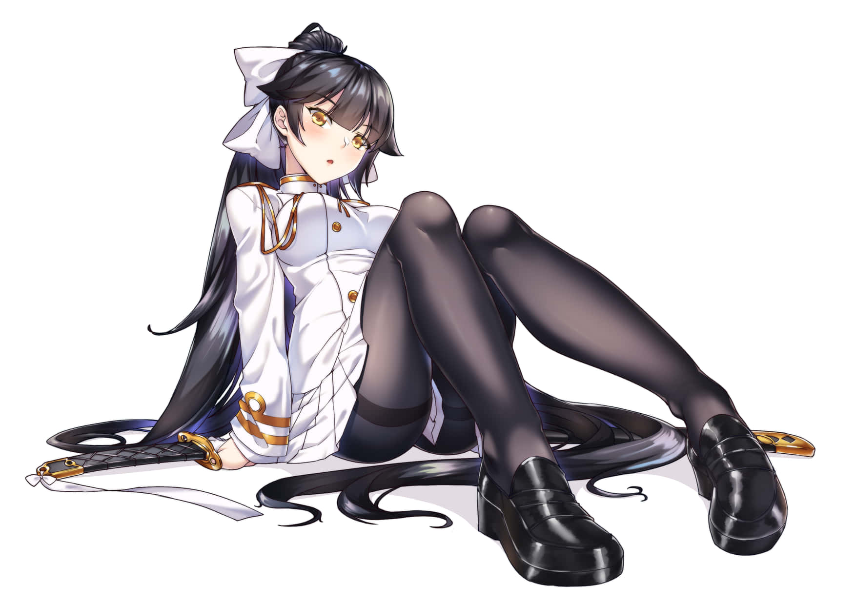 Azur Lane Takao, anime girl, long black hair, HD Desktop Wallpaper