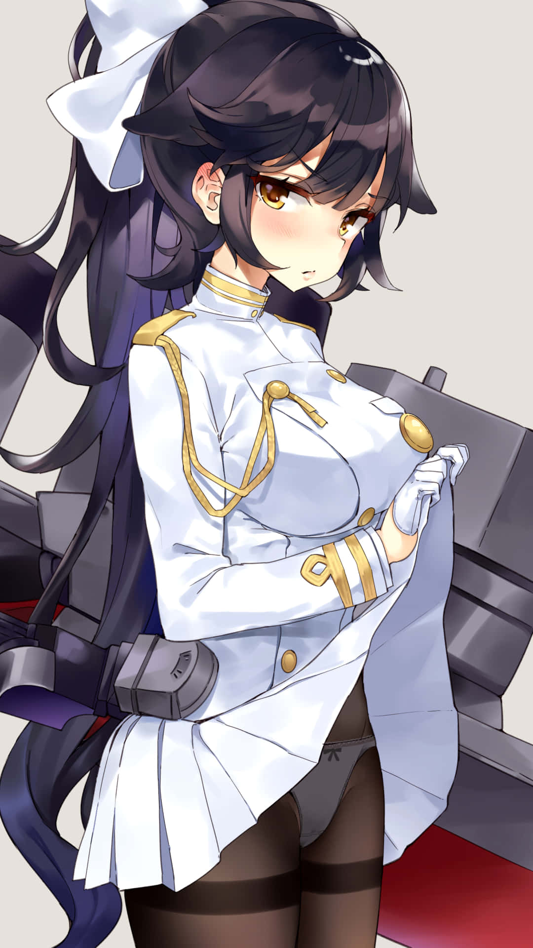 Azur Lane Takao, anime girl, white naval uniform, Full HD Phone Wallpaper