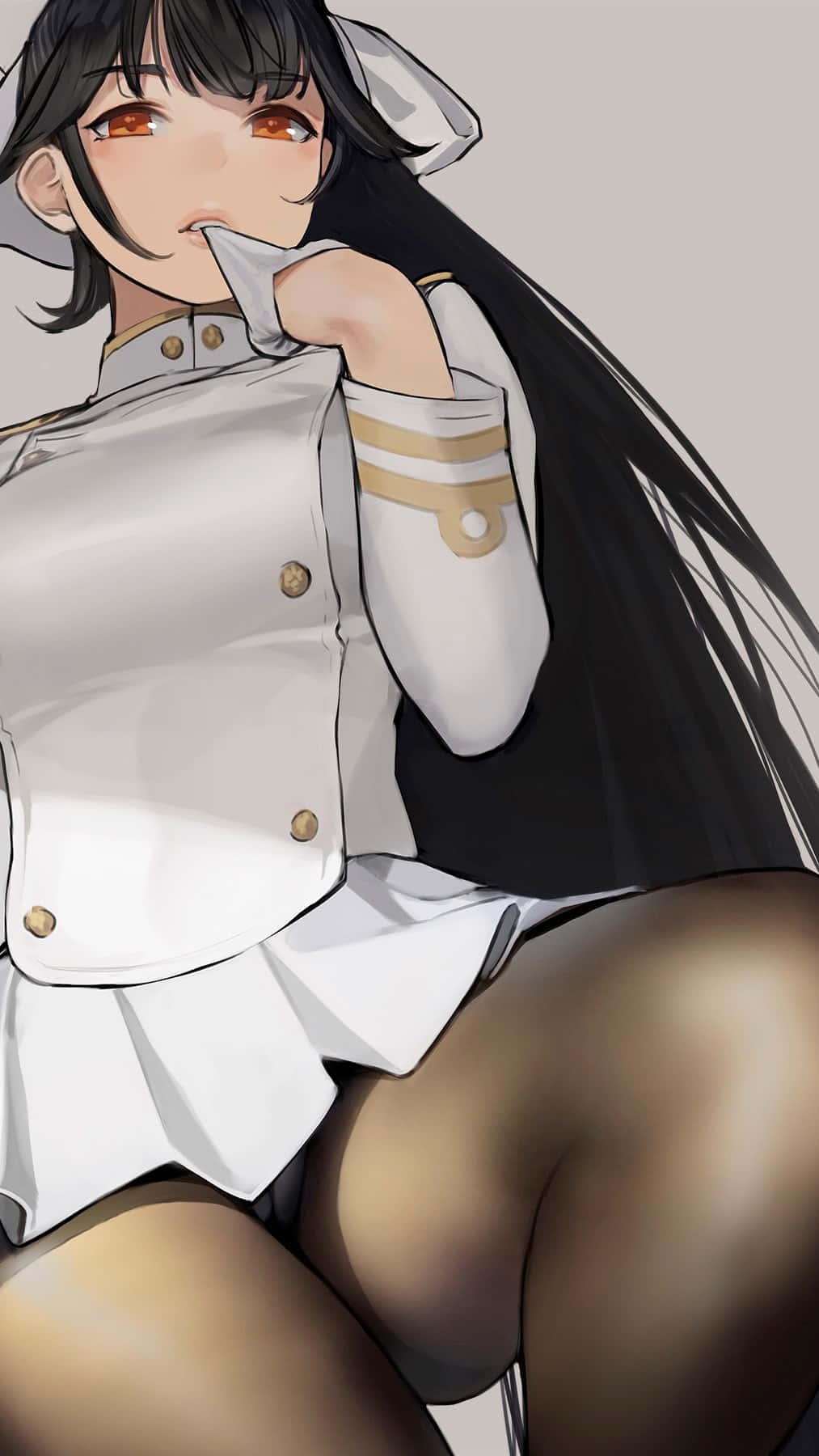 Azur Lane Takao, long black hair, orange eyes, HD Phone Wallpaper