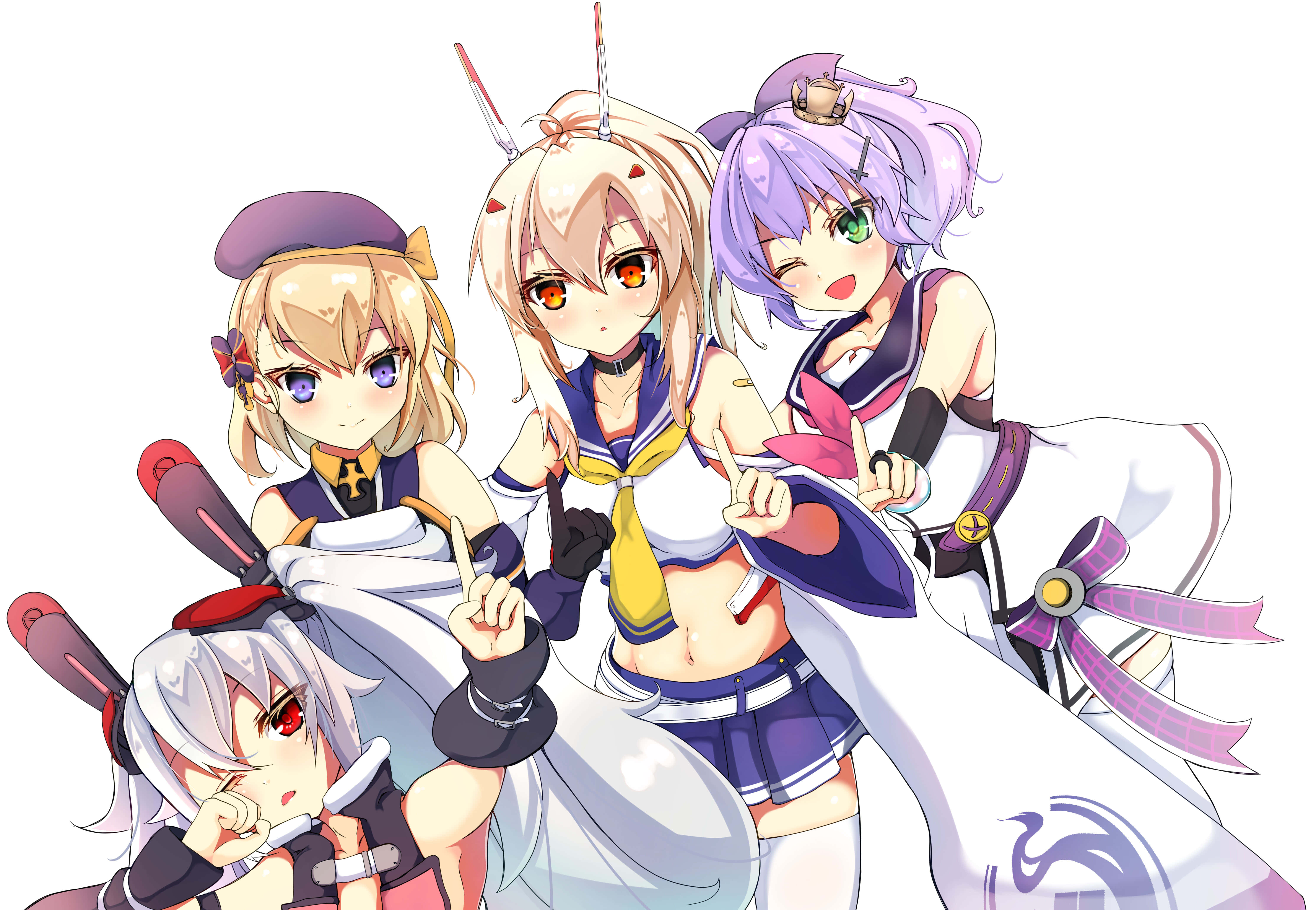 Azur Lane, sailor uniforms, anime-style girls, 5K Desktop Wallpaper