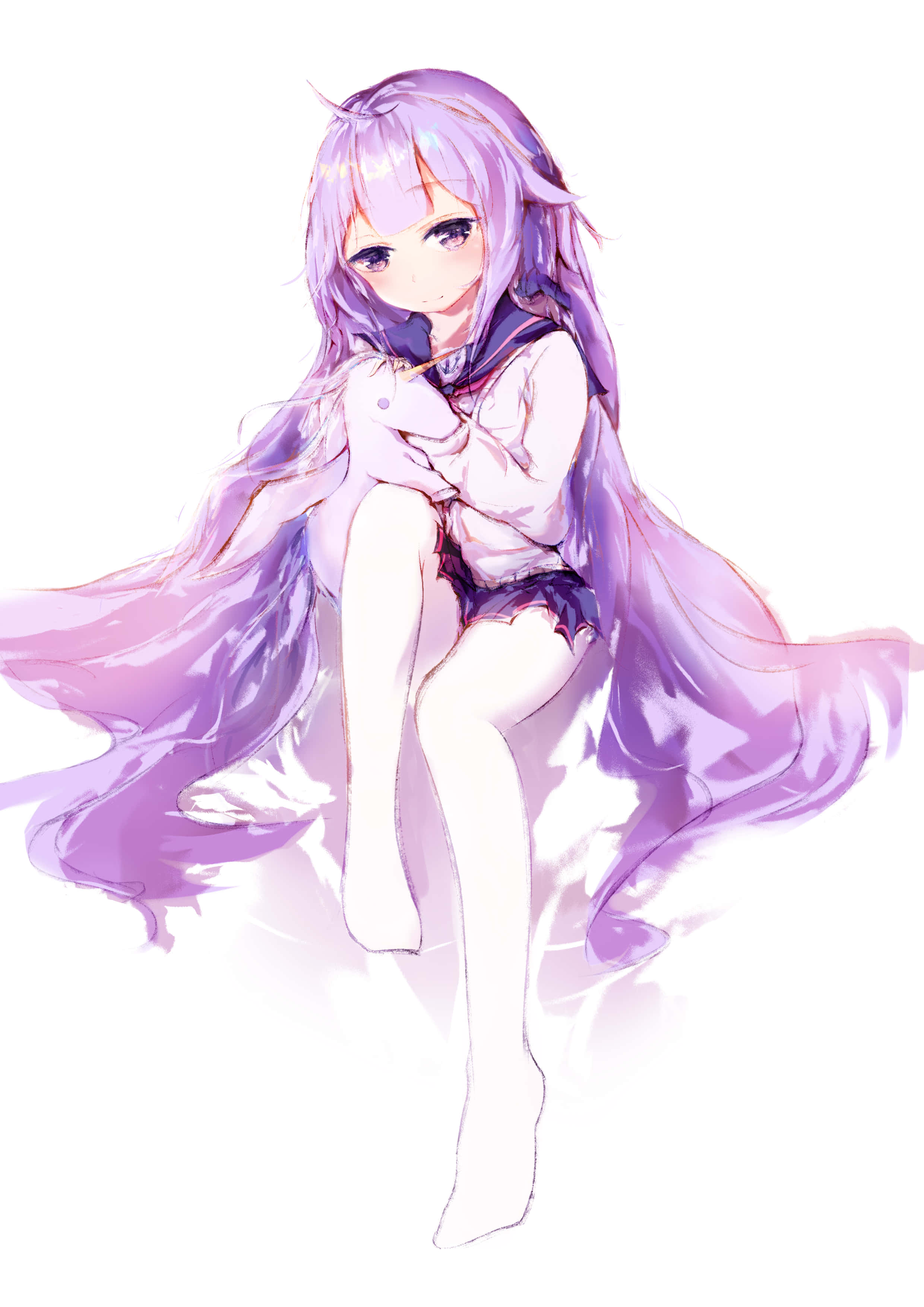Azur Lane, Unicorn, purple-haired anime girl, 2K Phone Wallpaper