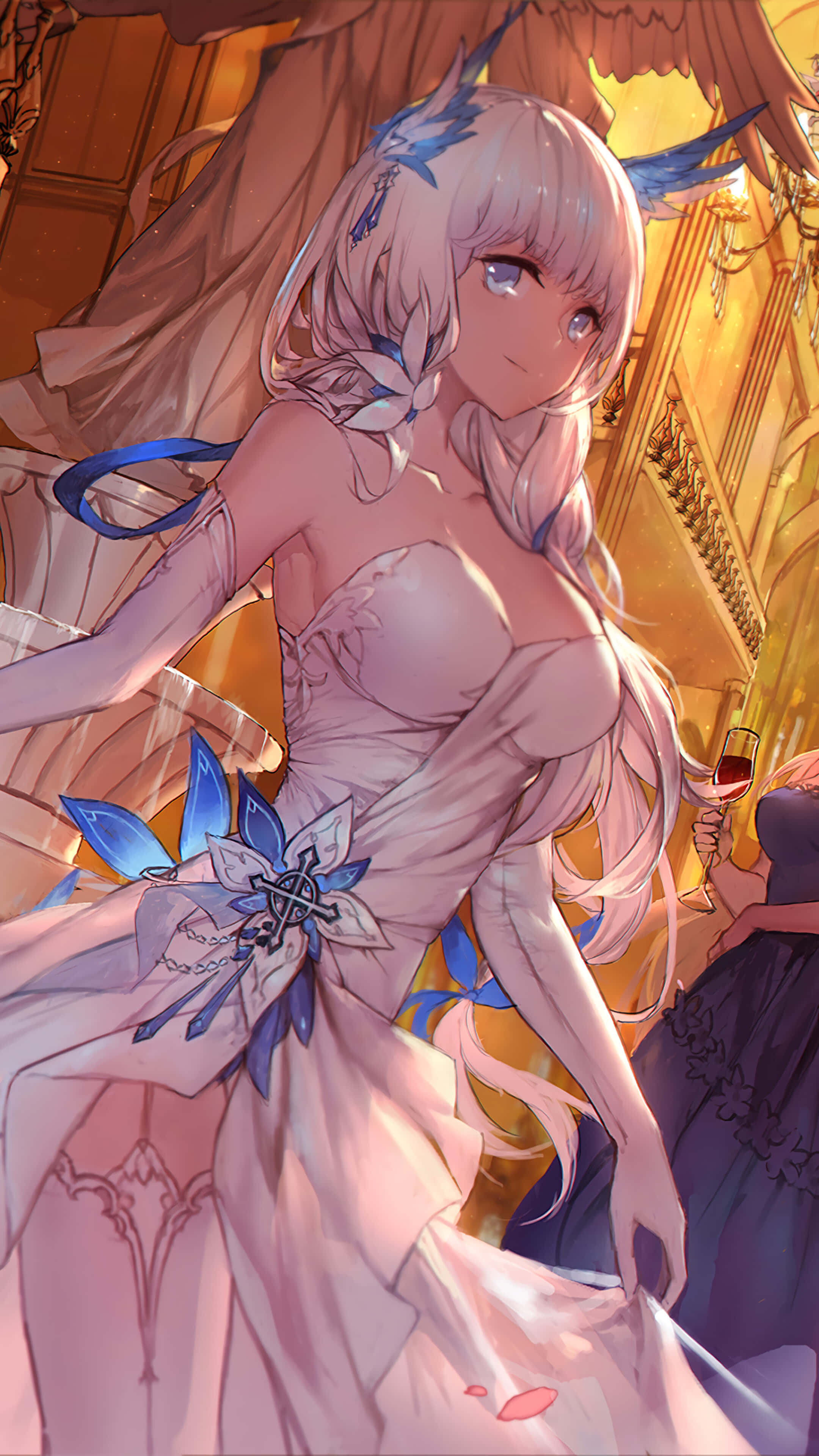 Azur Lane Unicorn, anime girl, pale-haired, 4K Phone Wallpaper