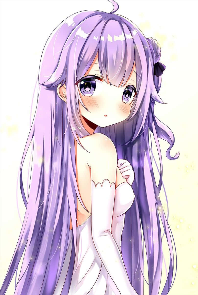 Azur Lane Unicorn, anime girl, long flowing lavender hair, SD Phone Wallpaper