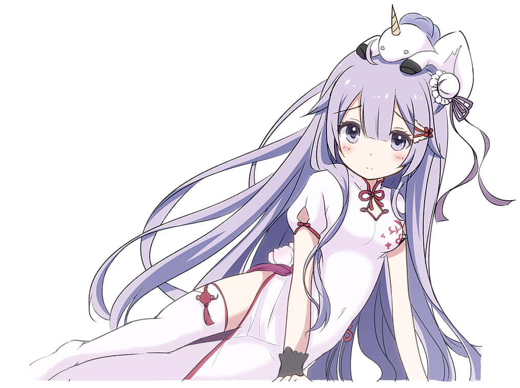 Azur Lane Unicorn, anime girl, long lavender hair, SD Desktop Wallpaper