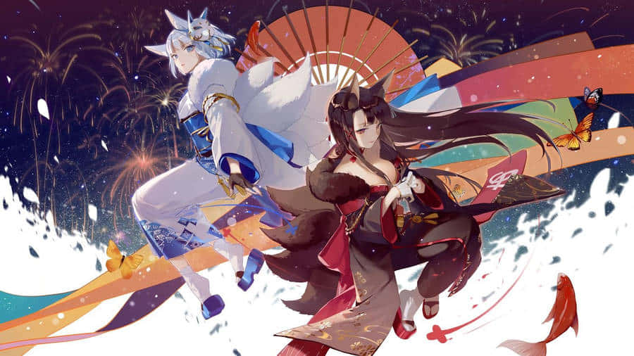 Azur Lane Unicorn, festive celebration, traditional Japanese attire, SD Desktop Wallpaper