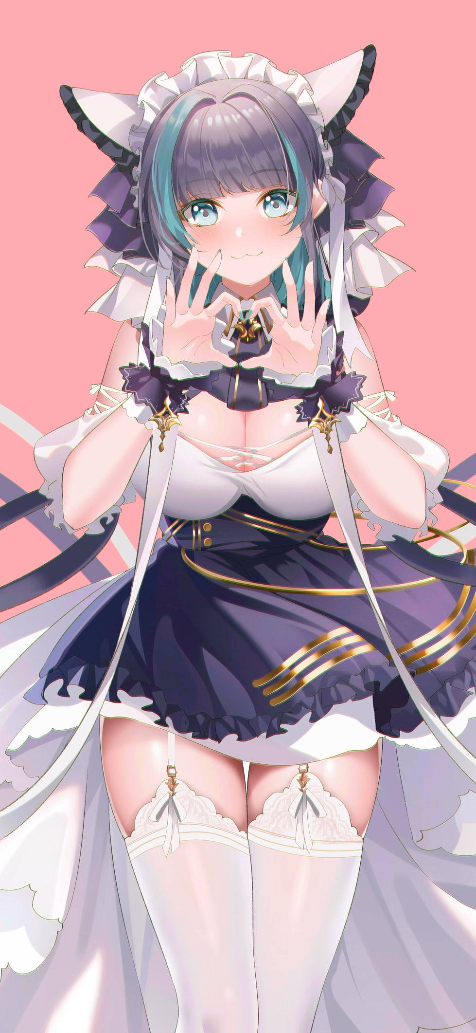 Azur Lane, cat ears, maid outfit, Full HD Phone Wallpaper