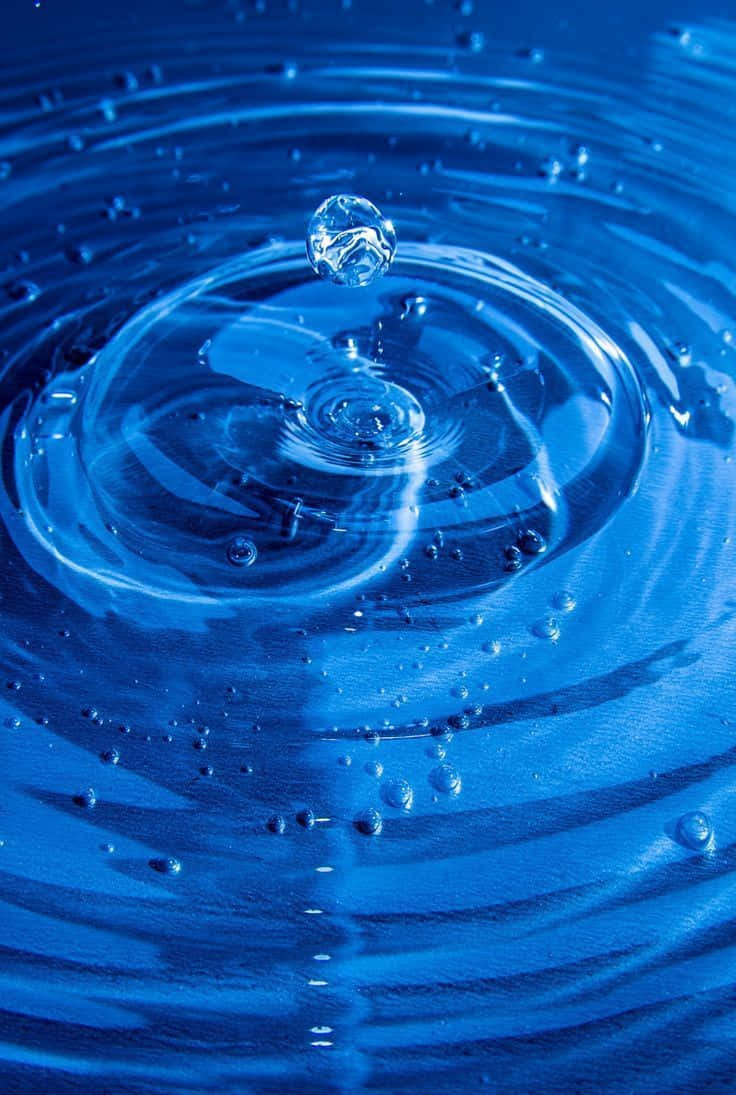 Azure Blue, crystal clear water droplet, deep blue liquid, SD Phone Wallpaper