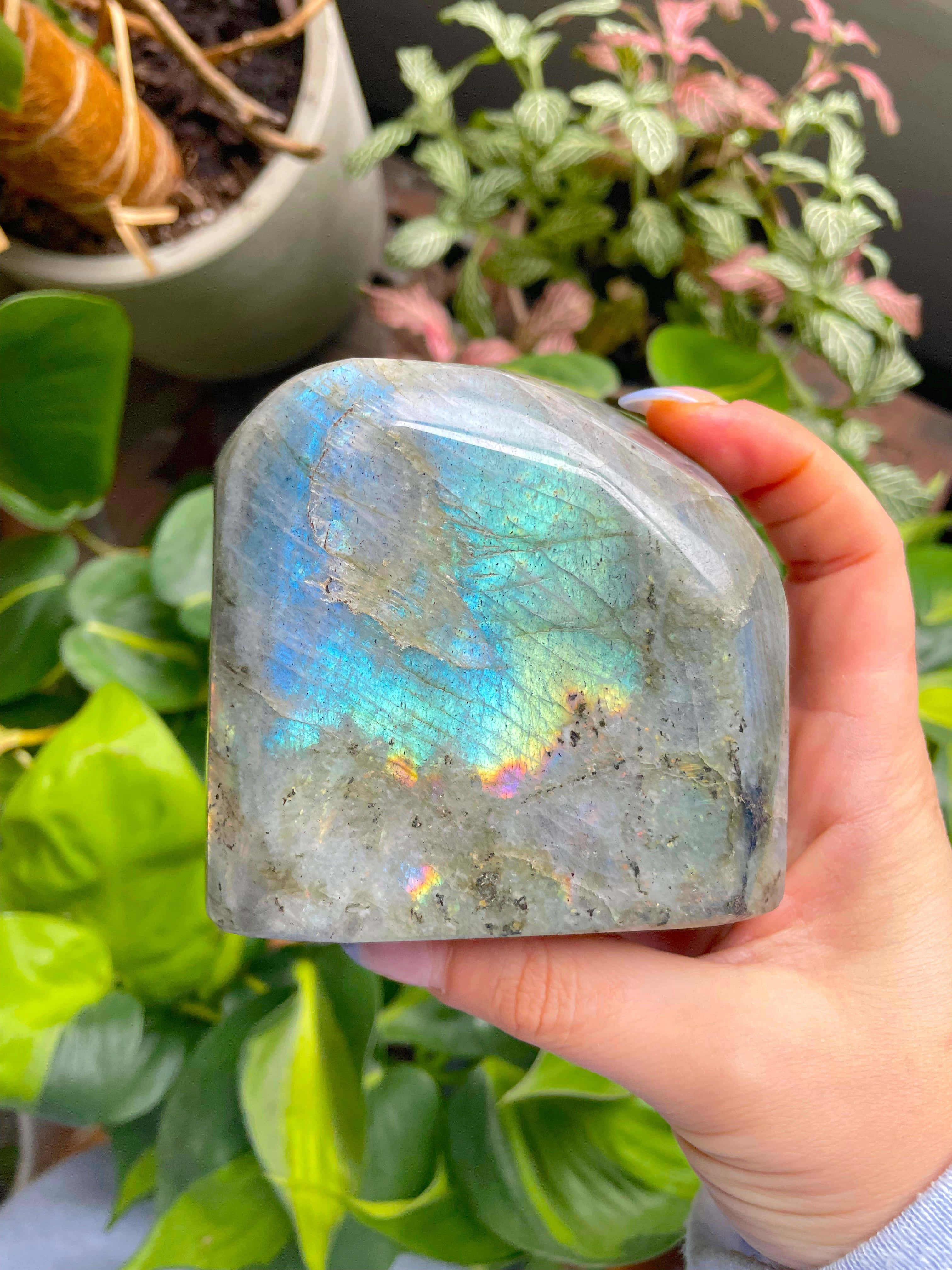 Azure Blue, labradorite stone, vibrant blue, 4K Phone Wallpaper