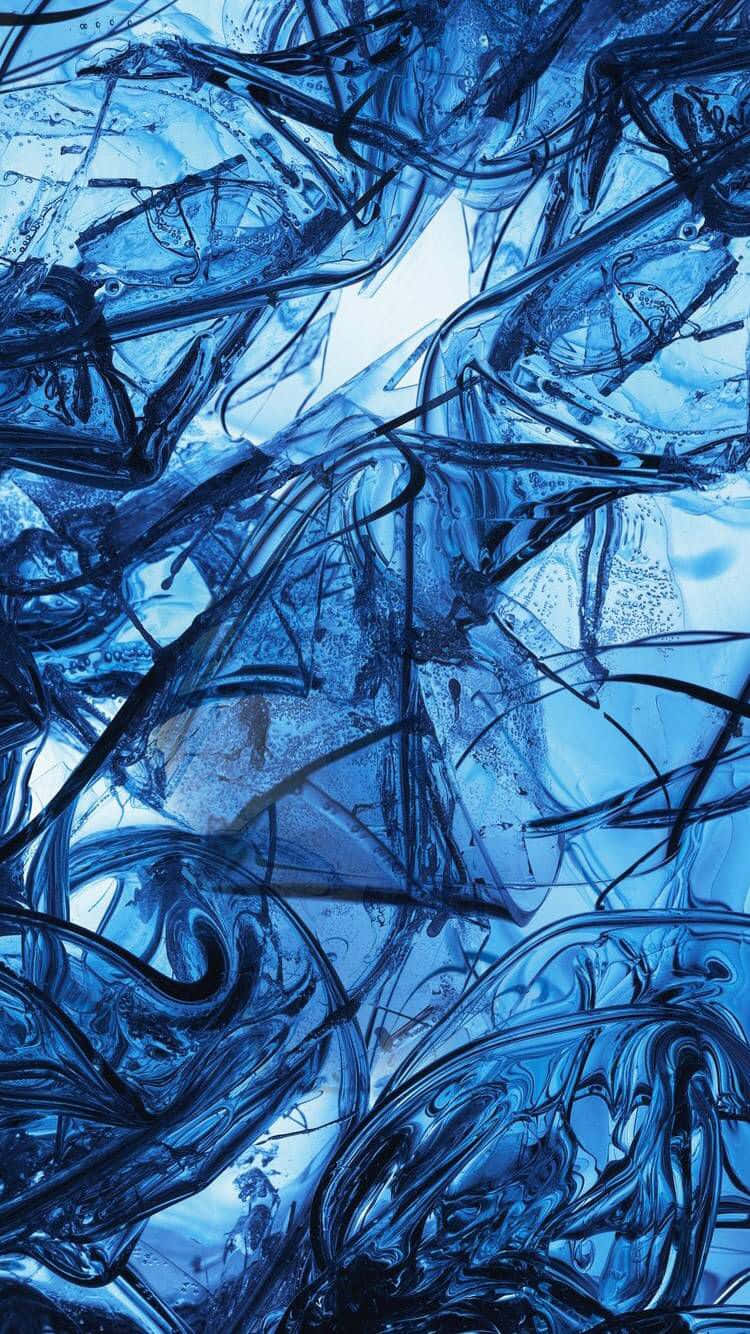 Azure Blue, 750 x 1334, shattered blue glass fragments, HD Phone Wallpaper
