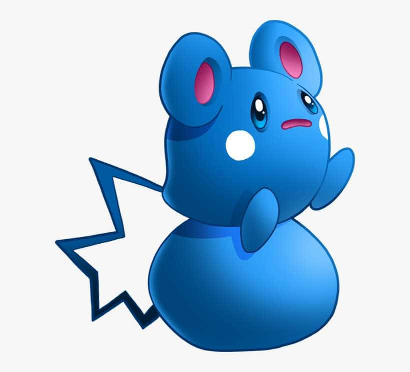 Azurill, blue cartoon mouse Pokémon, pink inner ears, SD Desktop Wallpaper