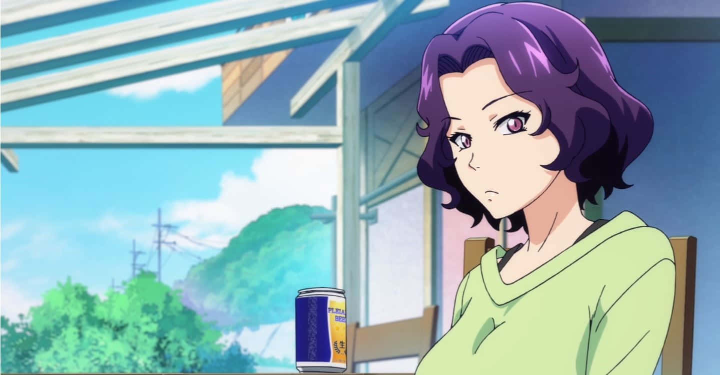 Azusa Hamaoka, purple-haired, green shirt, HD Desktop Wallpaper
