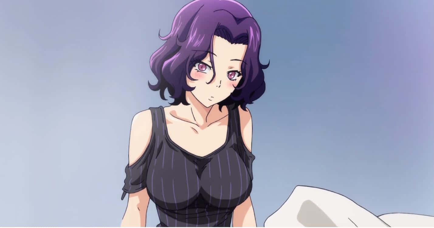 Azusa Hamaoka, purple-haired, black striped top, HD Desktop Wallpaper