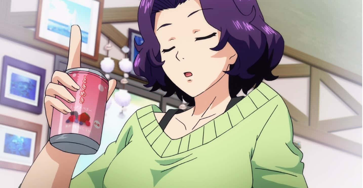 Azusa Hamaoka, purple-haired, green sweater, HD Desktop Wallpaper
