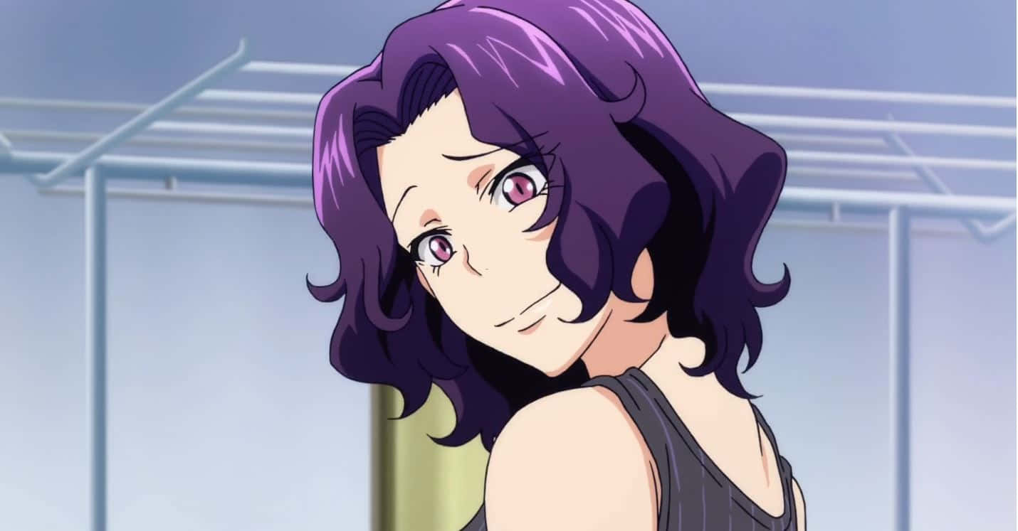 Azusa Hamaoka, purple-haired, pink eyes, HD Desktop Wallpaper