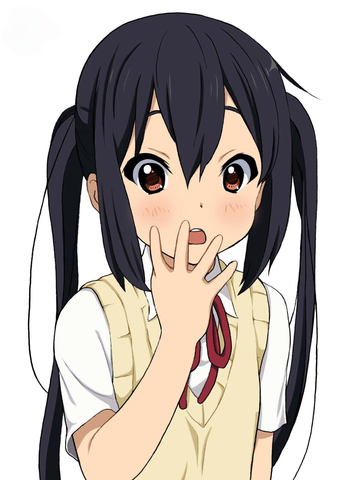 Azusa Nakano, dark pigtails, wide eyes, HD Phone Wallpaper