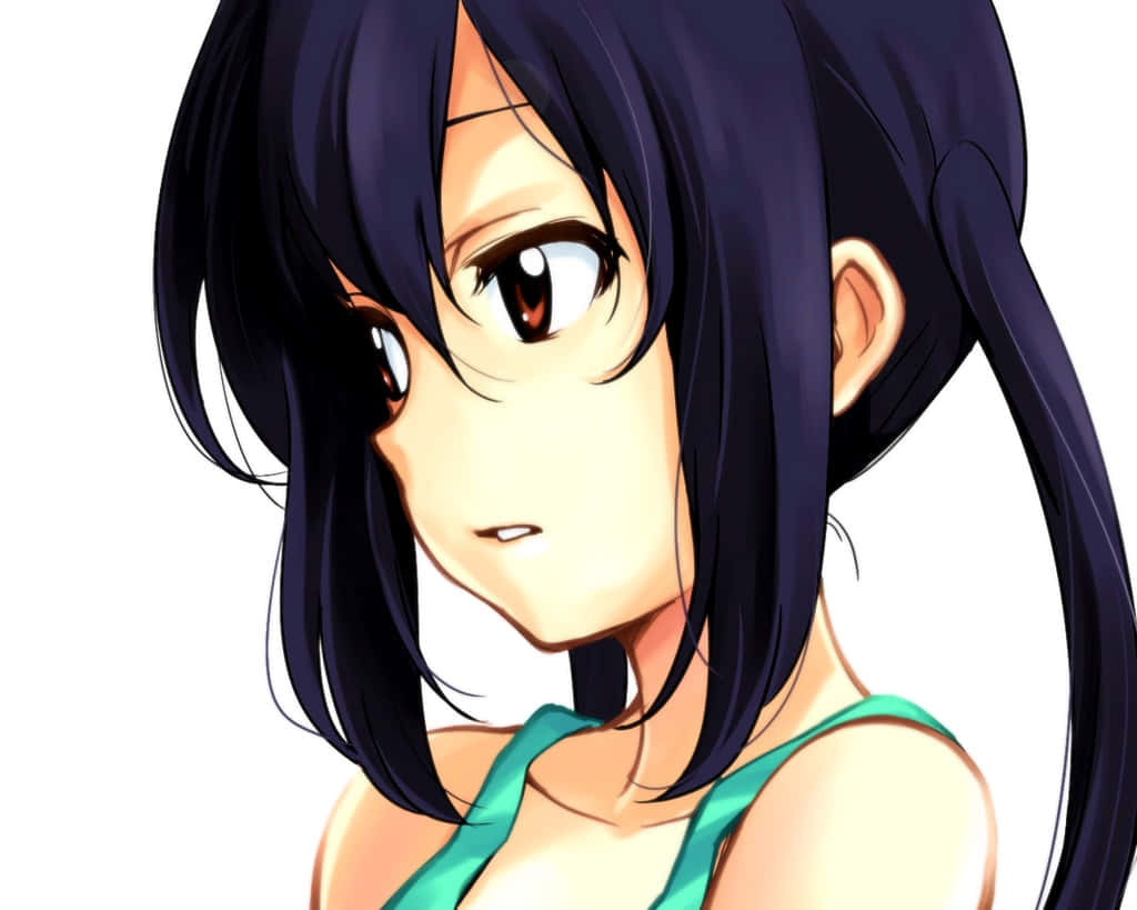 Azusa Nakano, guitar, dark hair, SD Desktop Wallpaper