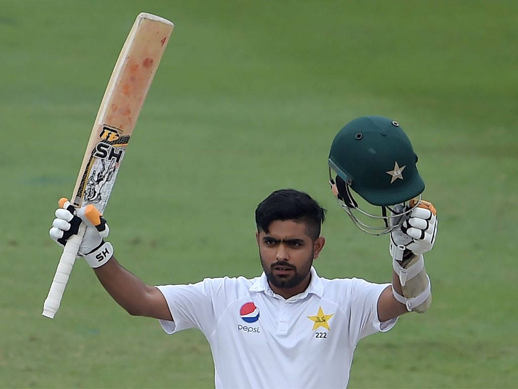 Babar Azam, cricket bat, helmet, SD Desktop Wallpaper