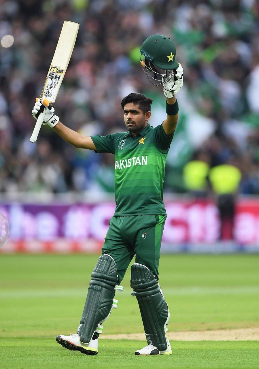 Babar Azam, green uniform, bat, HD Phone Wallpaper