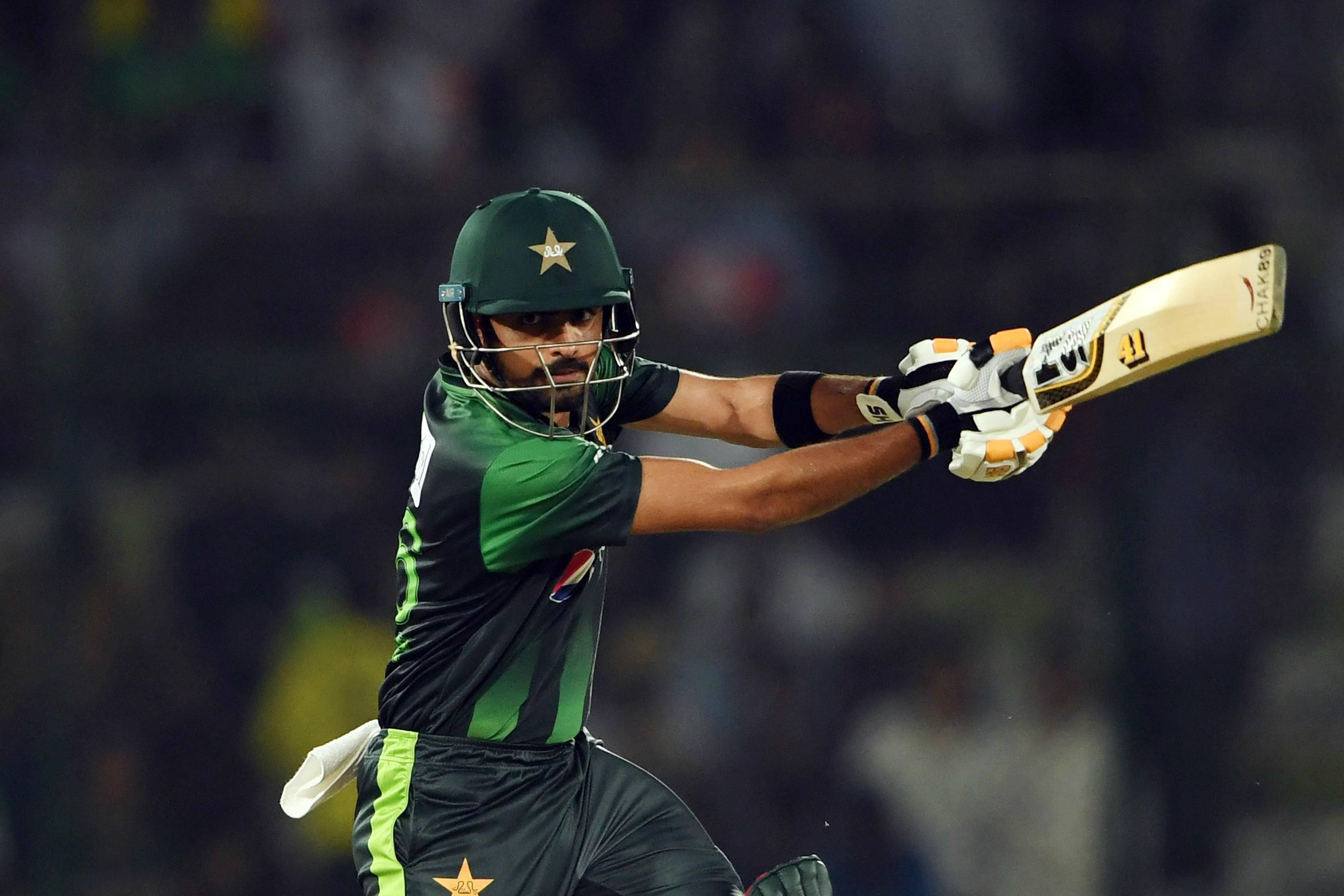 Babar Azam, green uniform, night match, 2K Desktop Wallpaper