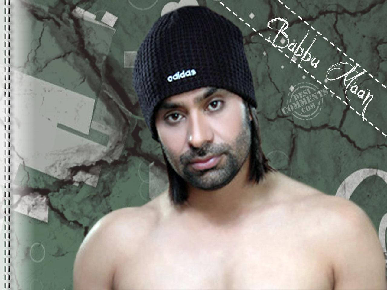 Babbu Maan, black adidas beanie, cracked green and white abstract background, HD Desktop Wallpaper