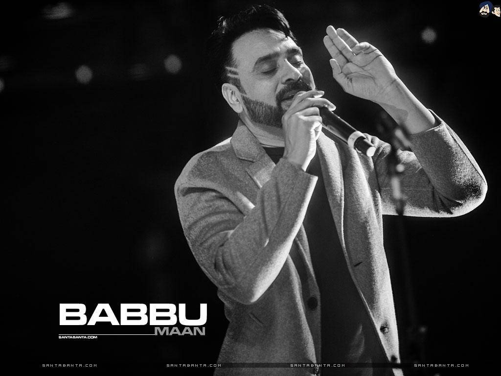Babbu Maan, concert, black and white photo, SD Desktop Wallpaper