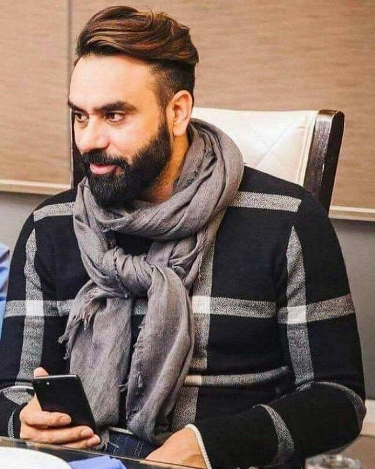 Babbu Maan, striped sweater, gray scarf, SD Phone Wallpaper