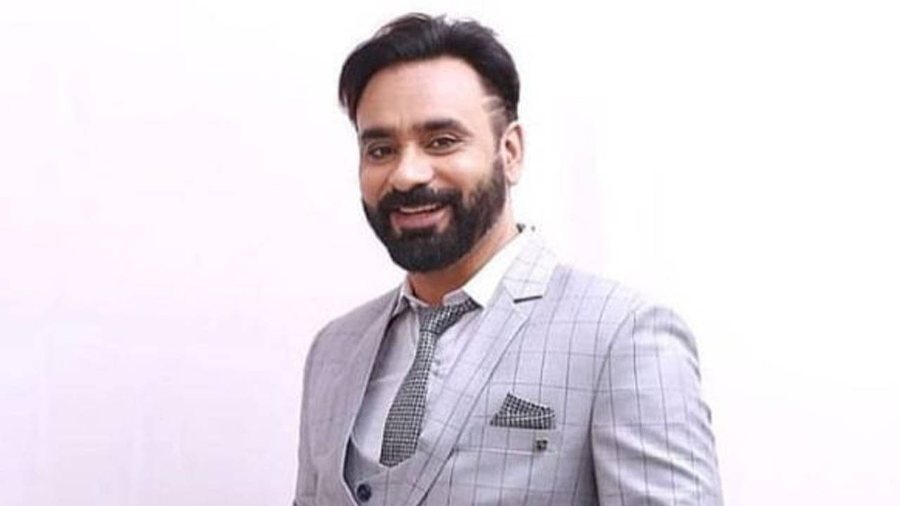 Babbu Maan, gray checkered suit, beard, HD Desktop Wallpaper