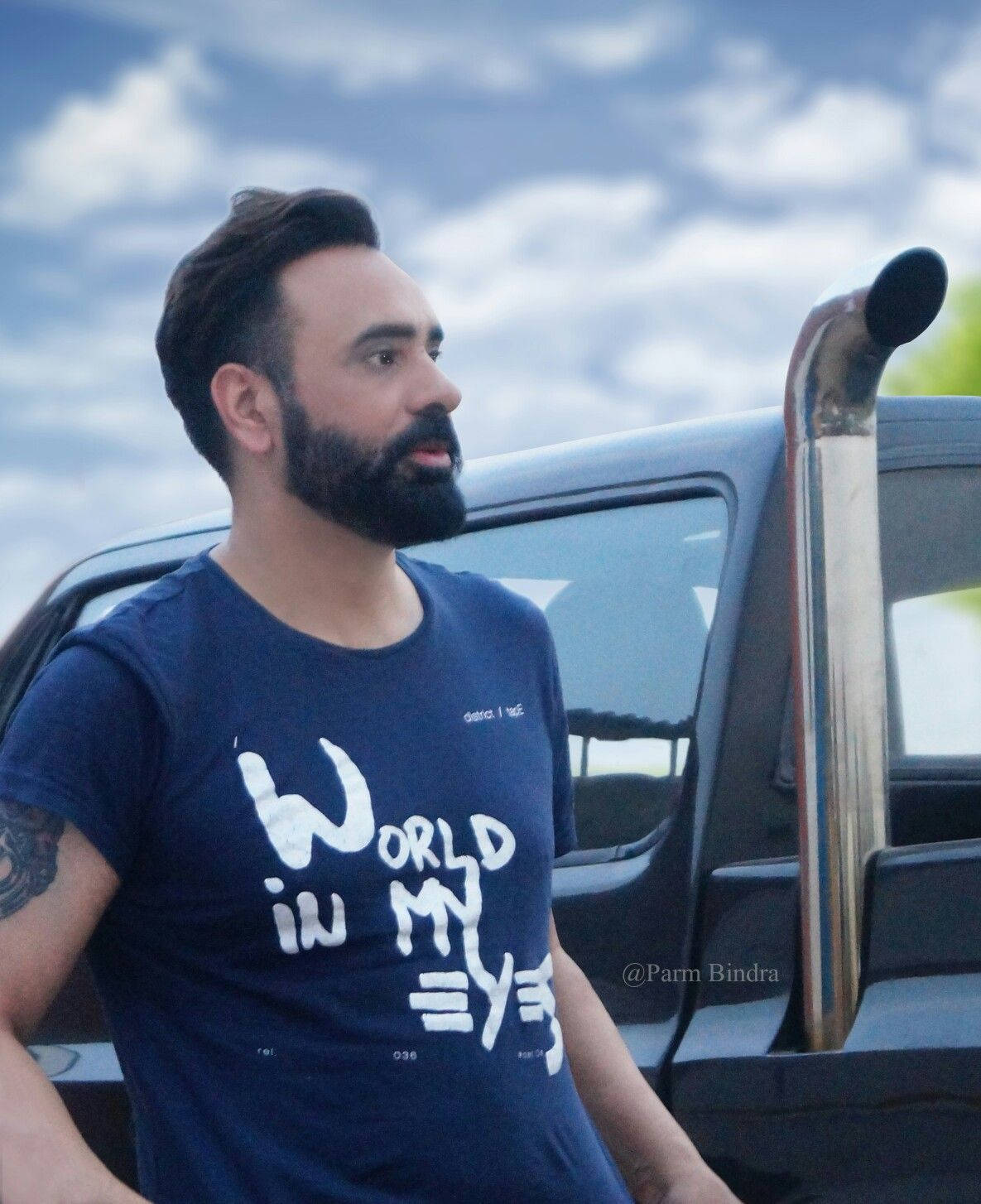 Babbu Maan, blue t-shirt, truck, HD Phone Wallpaper