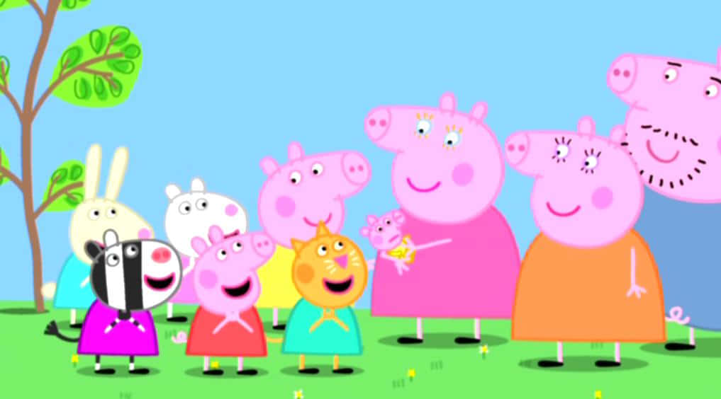 Baby Alexander, cartoon animal characters, green grass, SD Desktop Wallpaper
