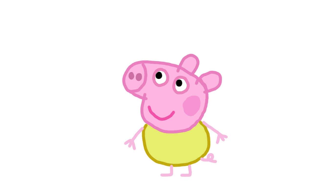 Baby Alexander, pink cartoon pig, yellow shirt, HD Desktop Wallpaper